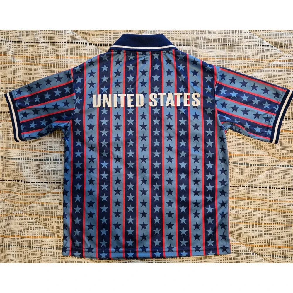 Umbro Kids USA Soccer Jersey Stars Stripes Blue Red Youth M 8 UMBR020BBBSCP24